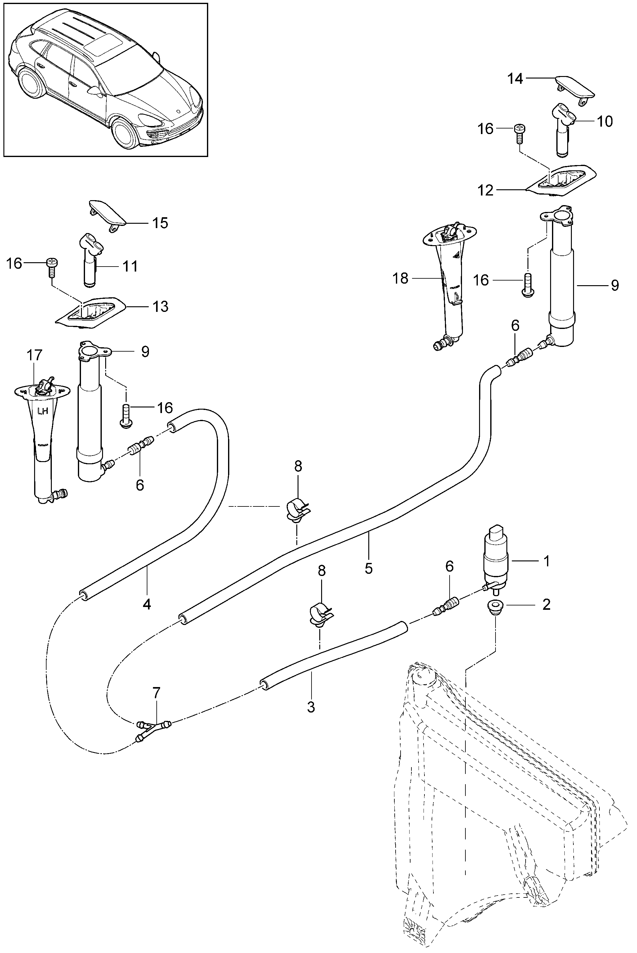 Porsche 95862450200 - Pump for headlight- washer system unicars.by