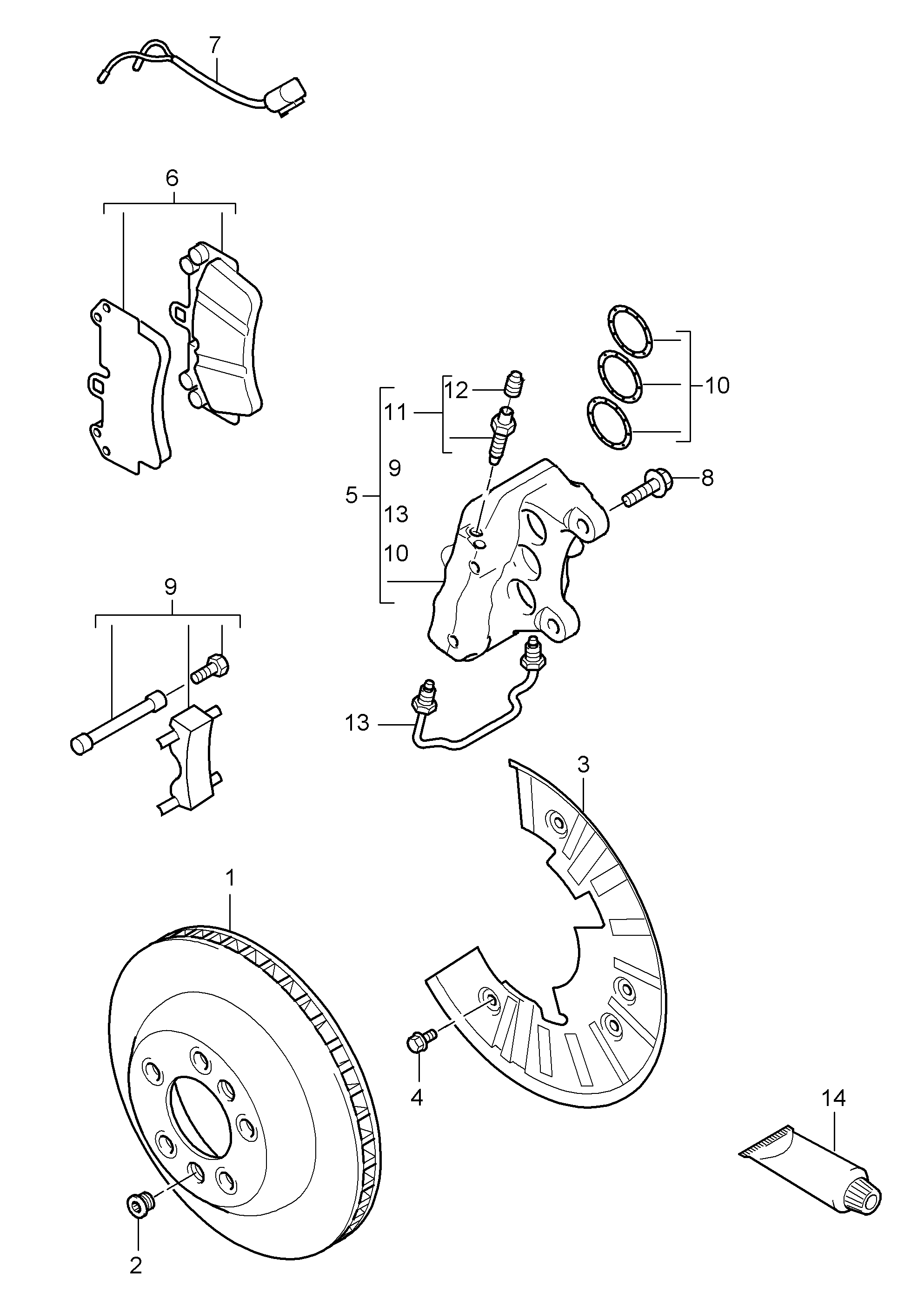 VW 95535193961 - Тормозные колодки, дисковые, комплект unicars.by