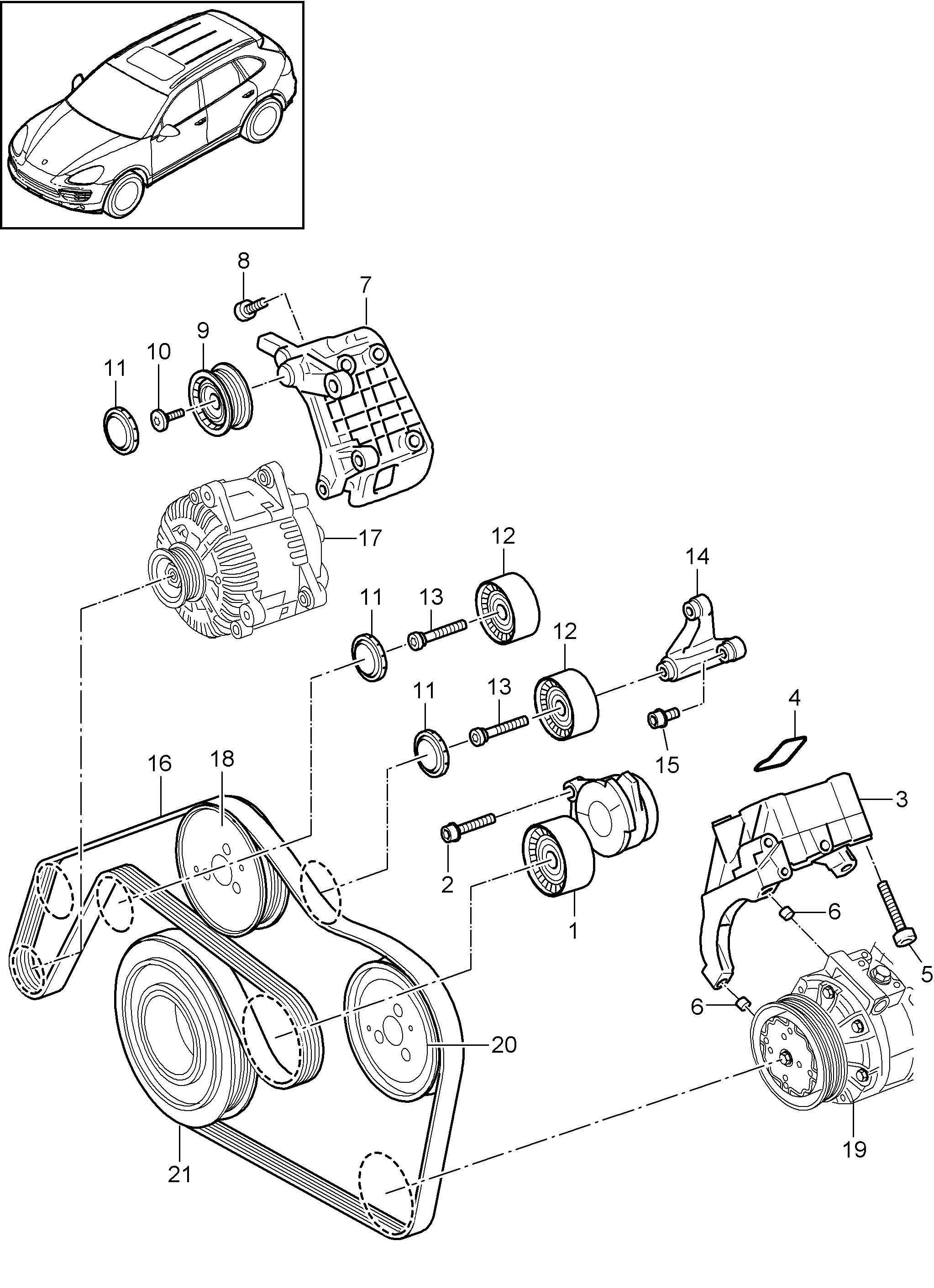 VAG 95510211801 - Ролик, поликлиновый ремень unicars.by