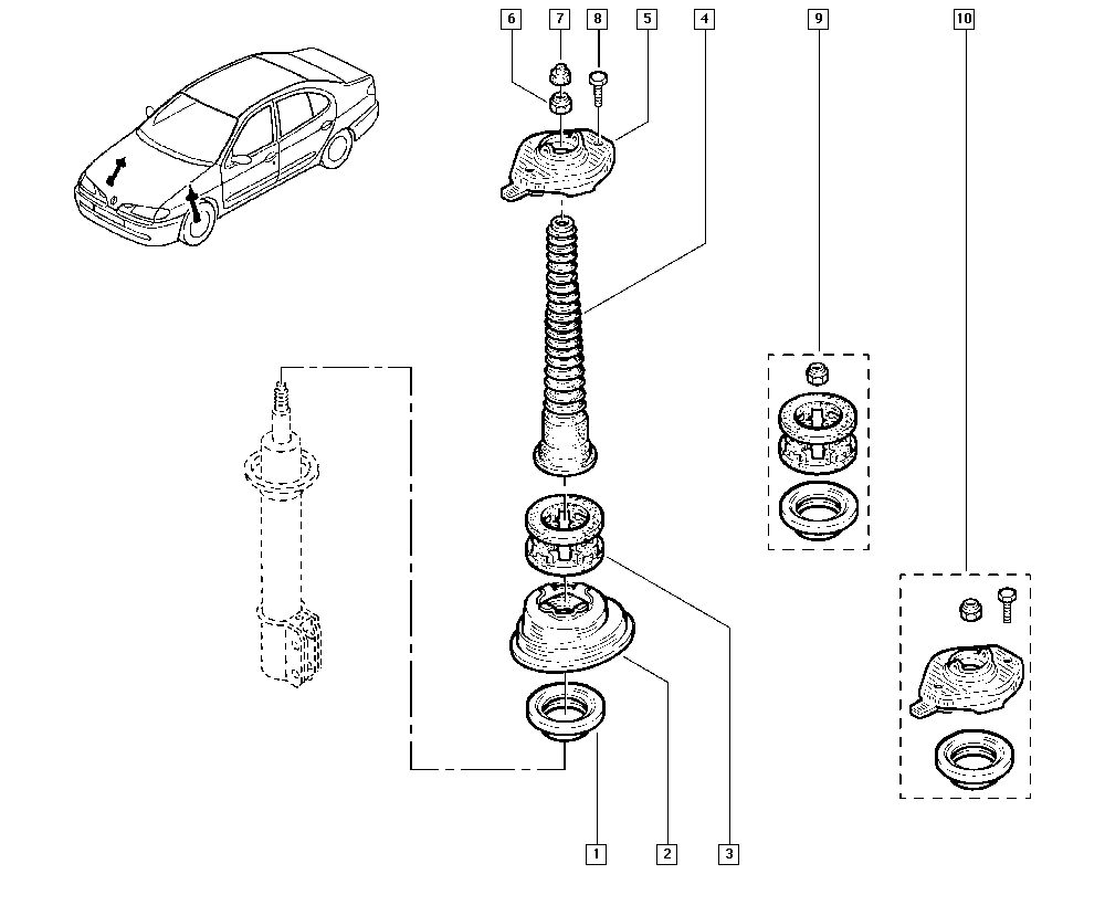 RENAULT 77 00 777 654 - Опора стойки амортизатора, подушка unicars.by