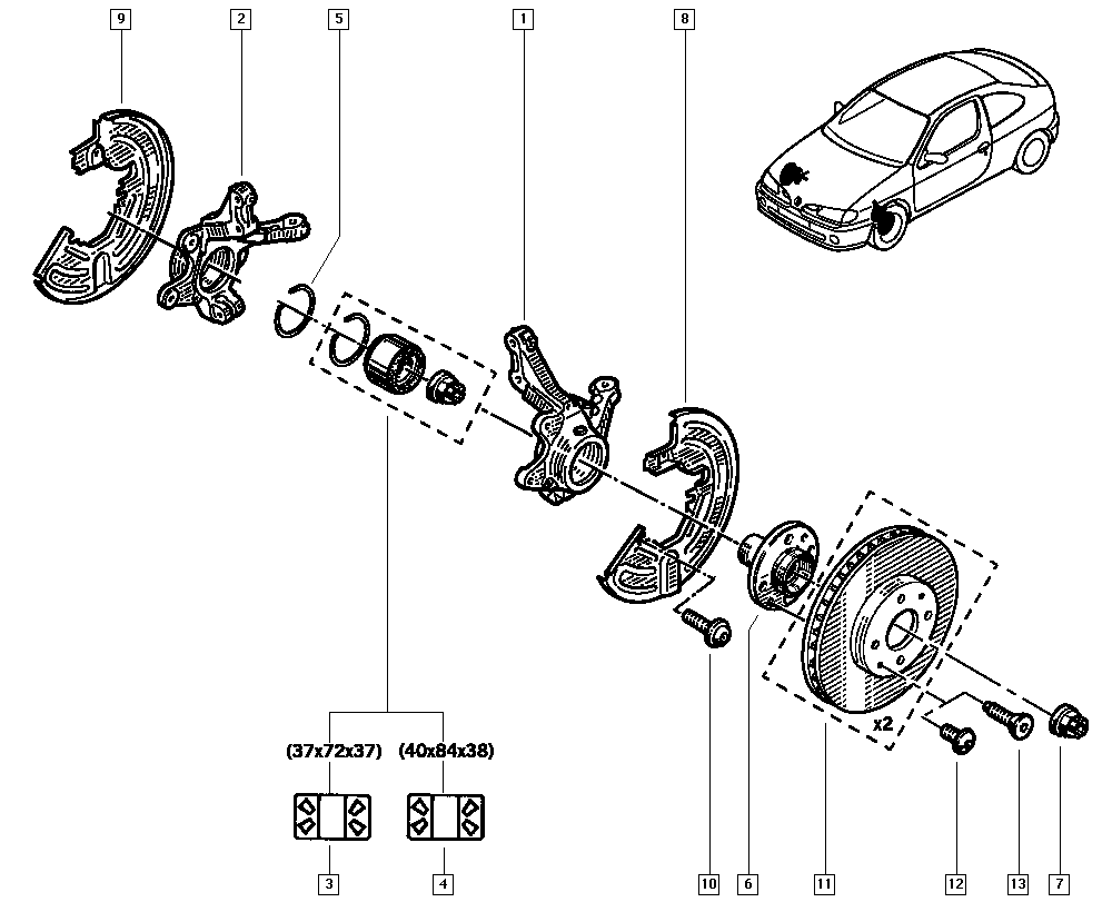 NISSAN 7701205779 - Комплект подшипника ступицы колеса unicars.by