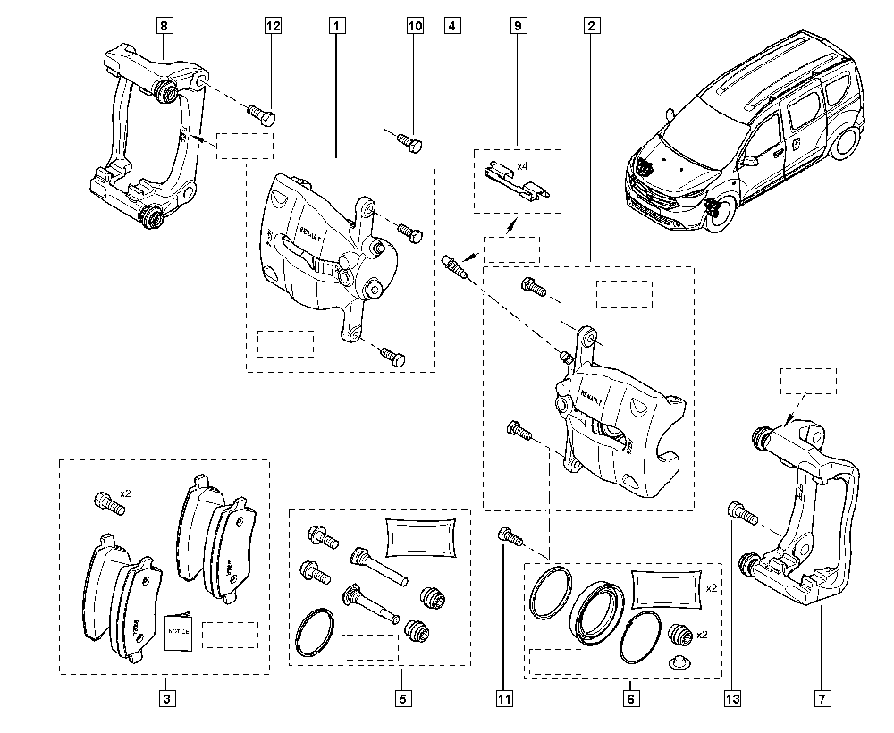 DACIA 410604775R - Тормозные колодки, дисковые, комплект unicars.by