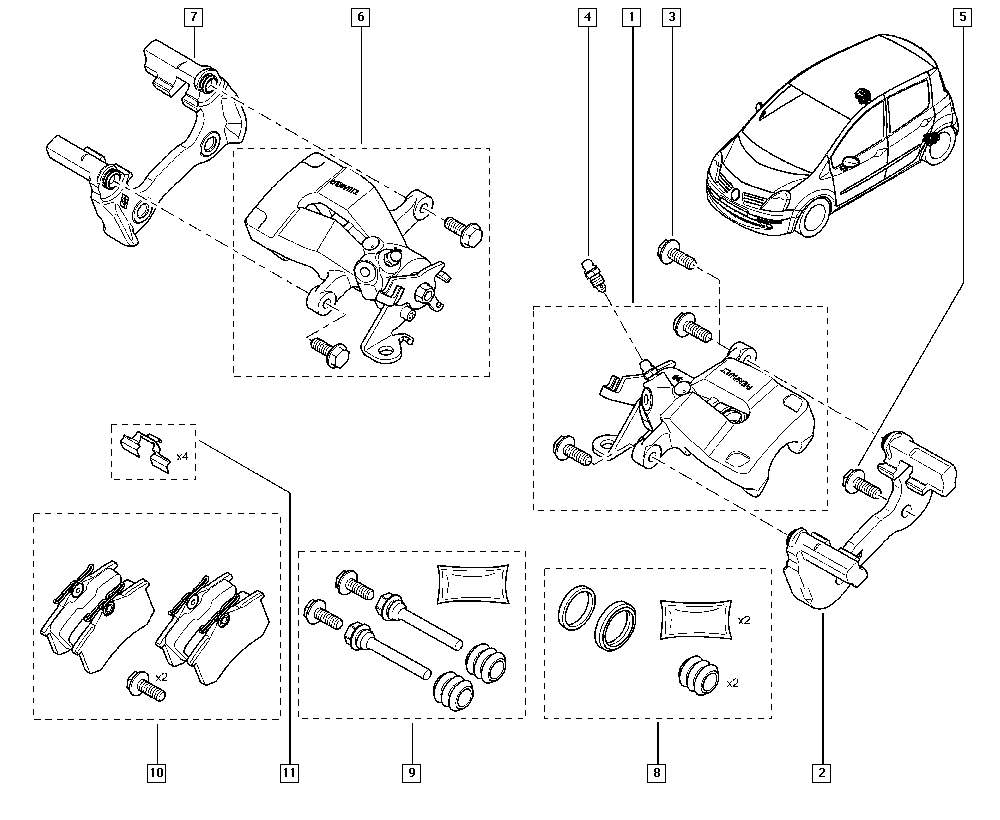 RENAULT 44 06 058 39R - Тормозные колодки, дисковые, комплект unicars.by