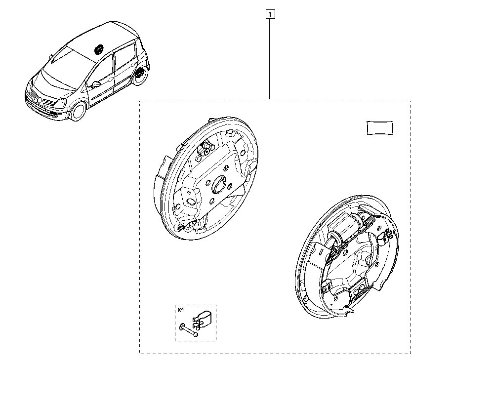 RENAULT 82 01 046 953 - Комплект тормозных колодок, барабанные unicars.by