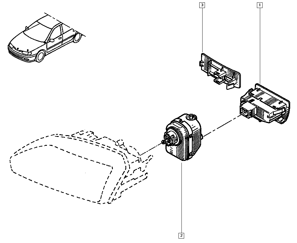 RENAULT 77 00 420 737 - Регулировочный элемент, актуатор, угол наклона фар unicars.by