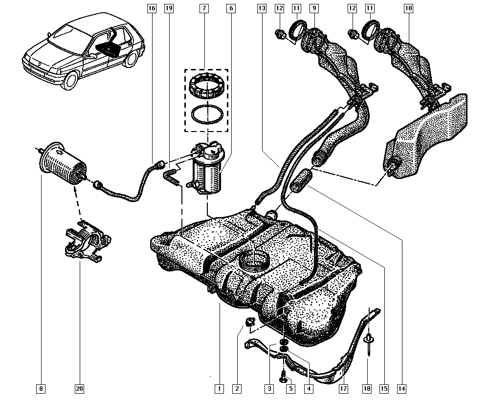 DACIA 77 00 845 961 - Топливный фильтр unicars.by