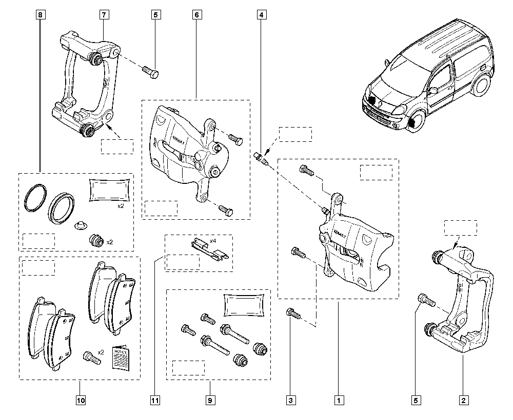 DACIA 410608481R - Тормозные колодки, дисковые, комплект unicars.by