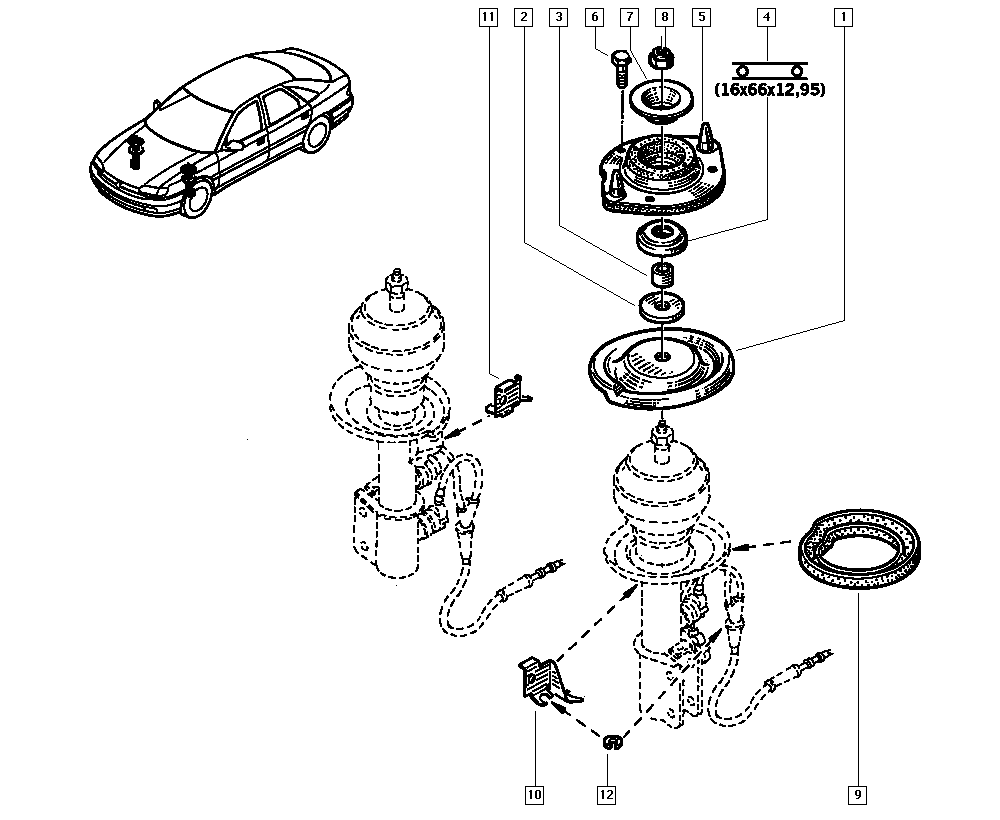 RENAULT 7700815157 - Опора стойки амортизатора, подушка unicars.by