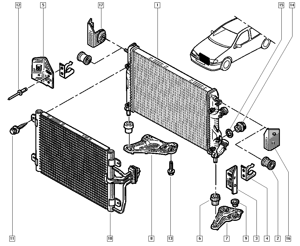 RENAULT 82 00 182 361 - Конденсатор кондиционера unicars.by