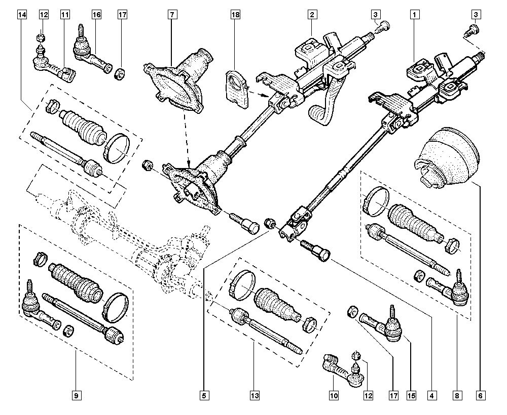 DACIA 7701472087 - Осевой шарнир, рулевая тяга unicars.by