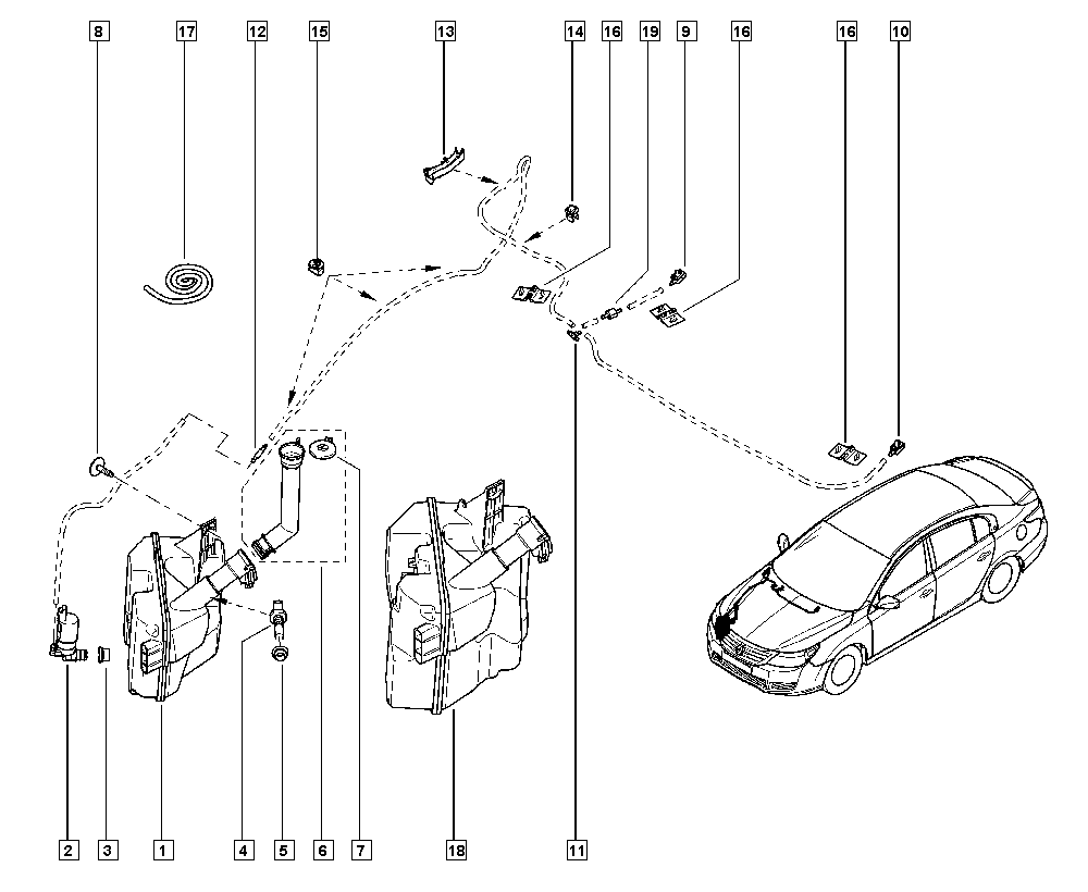 RENAULT 289209317R - Водяной насос, система очистки окон unicars.by