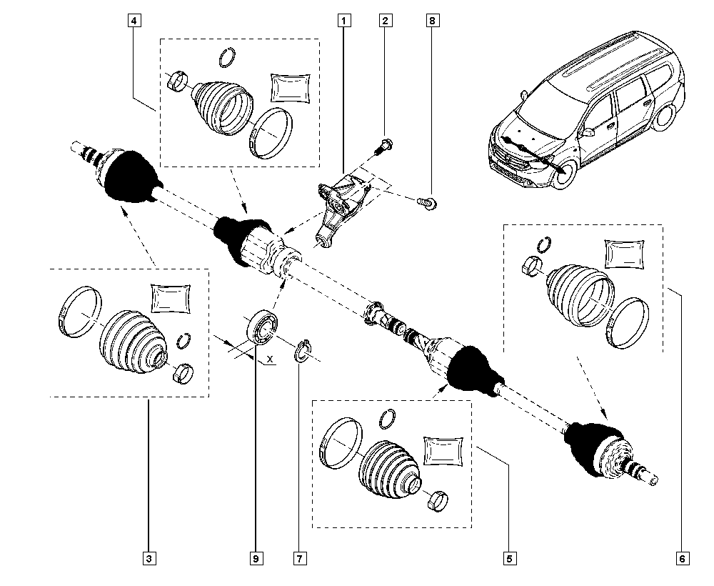 RENAULT 392413078R - Пыльник, приводной вал unicars.by