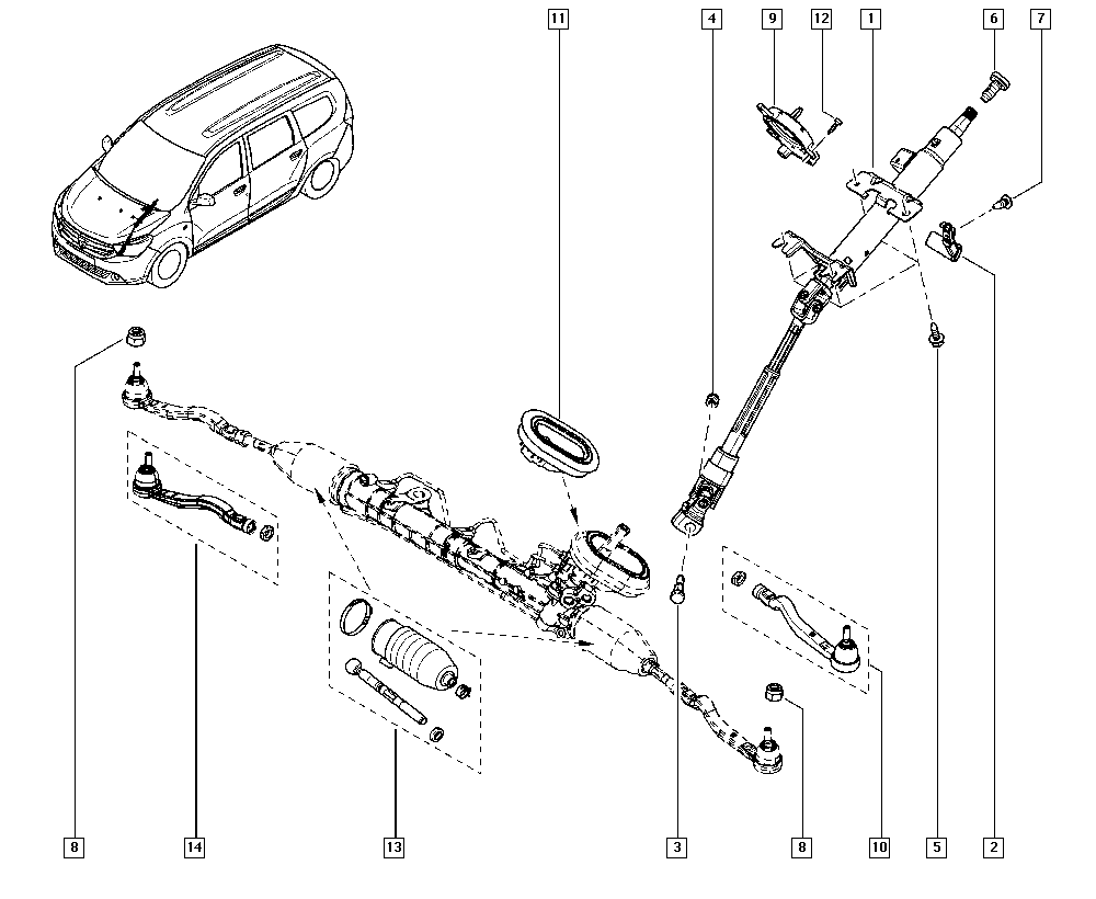 RENAULT 485200410R - Наконечник рулевой тяги, шарнир unicars.by