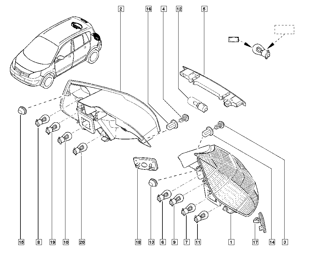 RENAULT 265603083R - Отражатель, стояночный / габаритный огонь unicars.by