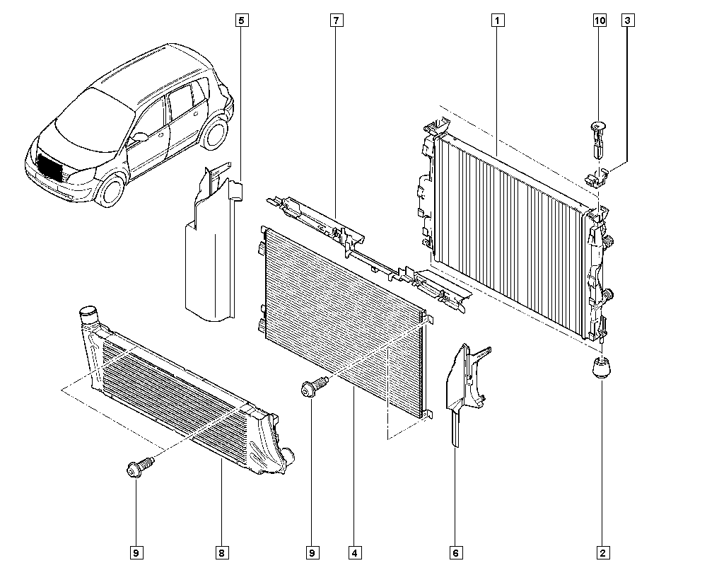 RENAULT 82 00 115 542 - Радиатор, охлаждение двигателя unicars.by