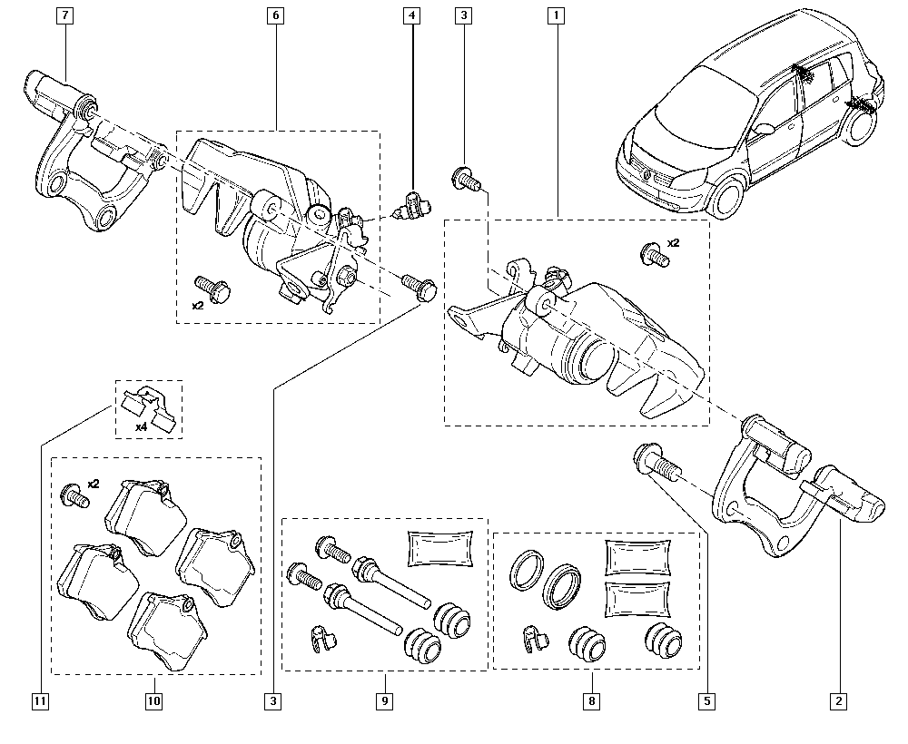 NISSAN 440602466R - Тормозные колодки, дисковые, комплект unicars.by