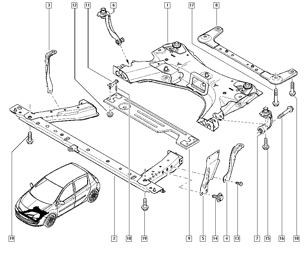 RENAULT 8200766078 - Вспомогательная рама, агрегат опоры unicars.by