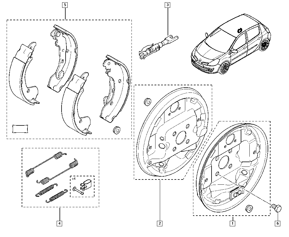 NISSAN 7701208357 - Комплект тормозных колодок, барабанные unicars.by