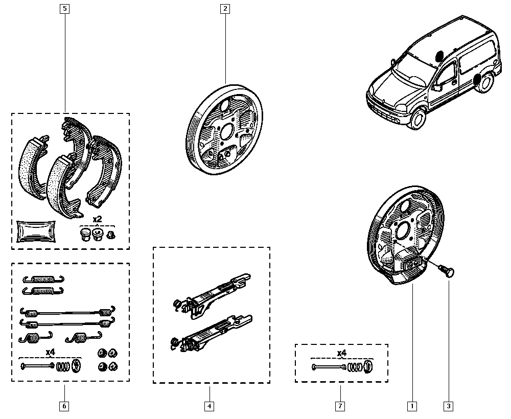 RENAULT 7701205525 - Система тяг и рычагов, тормозная система unicars.by