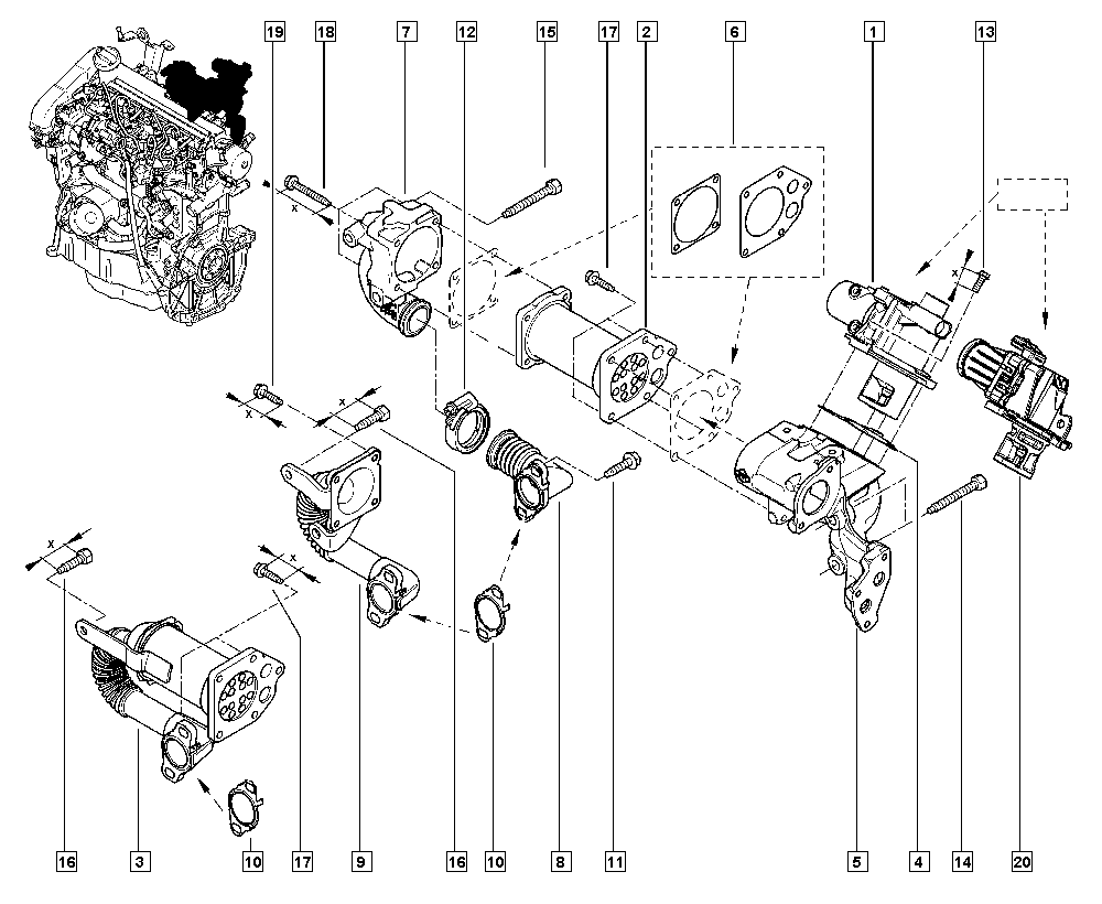 DACIA 14 71 029 74R - Клапан возврата ОГ unicars.by