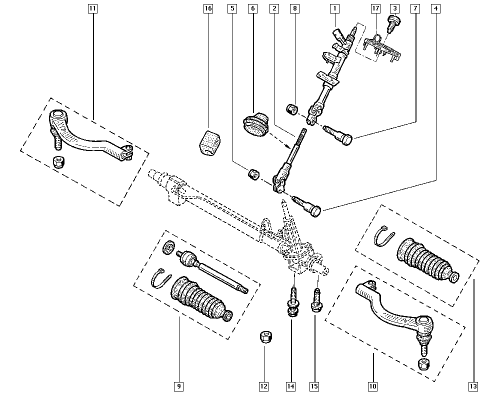 RENAULT 77 01 470 361 - Комплект пыльника, рулевое управление unicars.by