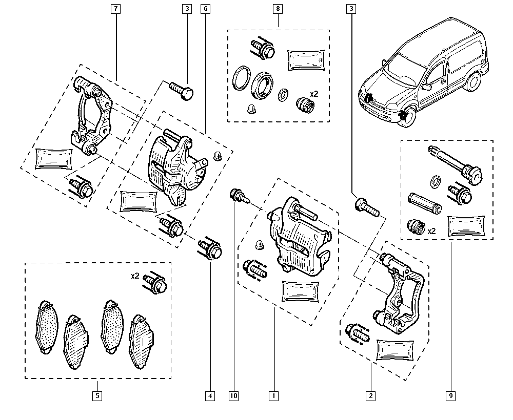 NISSAN 7701209117 - Тормозные колодки, дисковые, комплект unicars.by