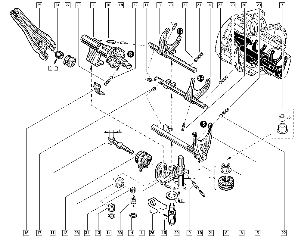 RENAULT 7700 872 205 - Ремкомплект, рычаг переключения передач unicars.by