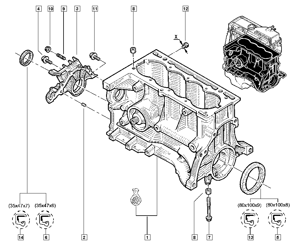 NISSAN 7701473544 - Уплотняющее кольцо, коленчатый вал unicars.by