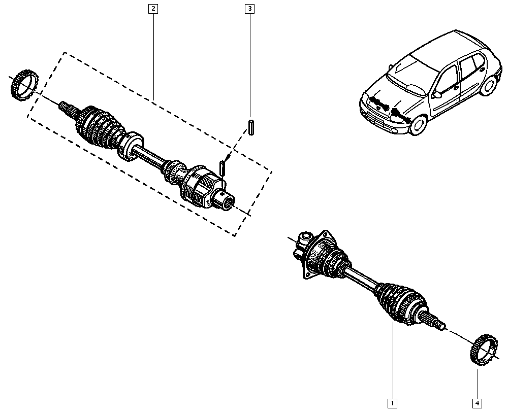 NISSAN 7700 110 484 - Шарнирный комплект, ШРУС, приводной вал unicars.by