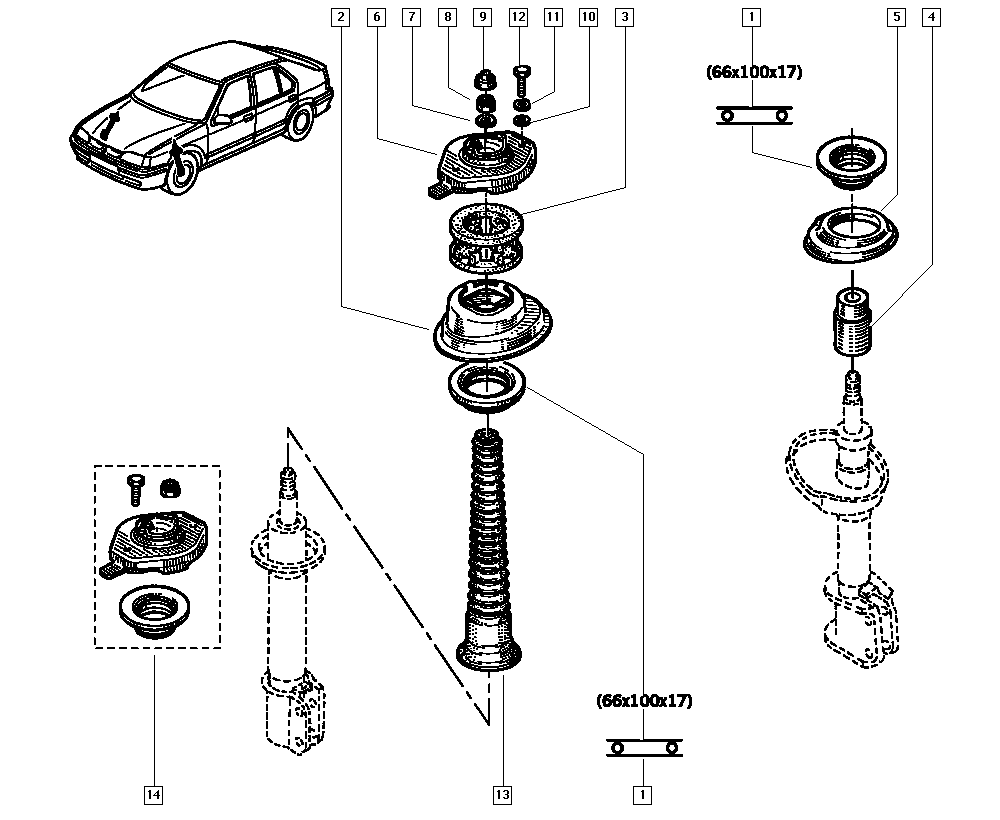 PEUGEOT 7700835254 - Опора стойки амортизатора, подушка unicars.by