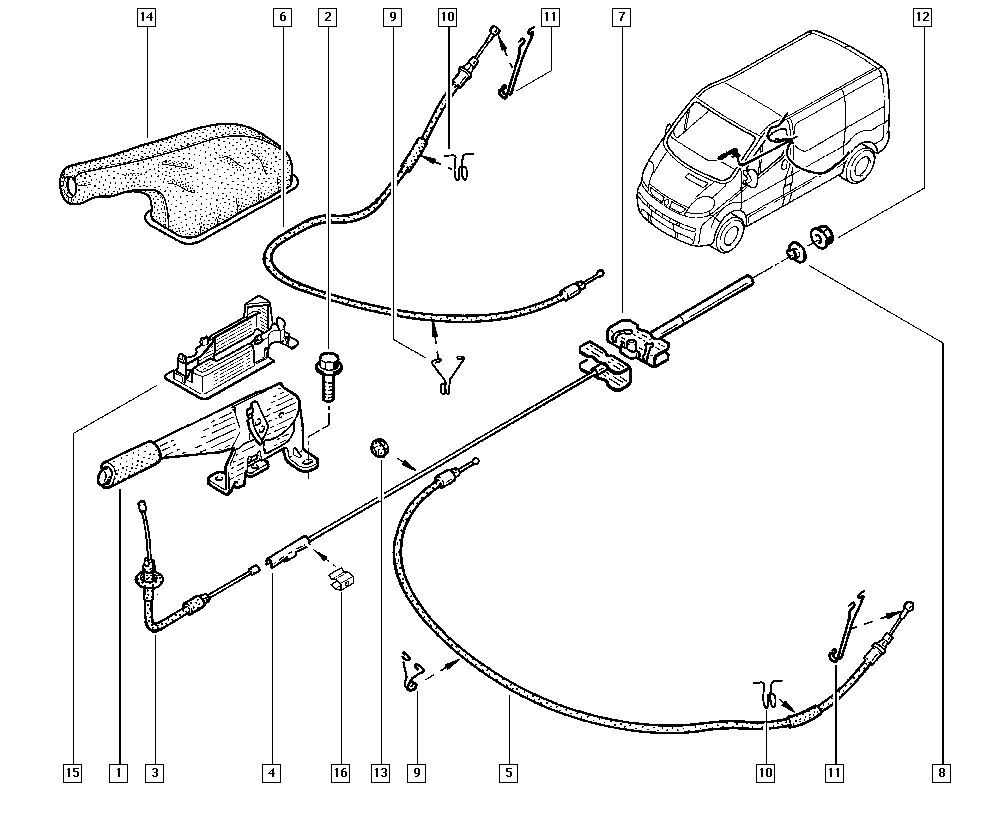 RENAULT 82 00 263 819 - Тросик, cтояночный тормоз unicars.by