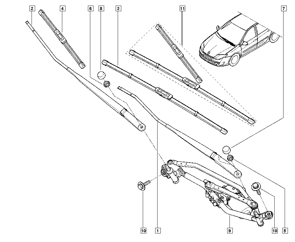 RENAULT 28 89 000 03R - Щетка стеклоочистителя unicars.by