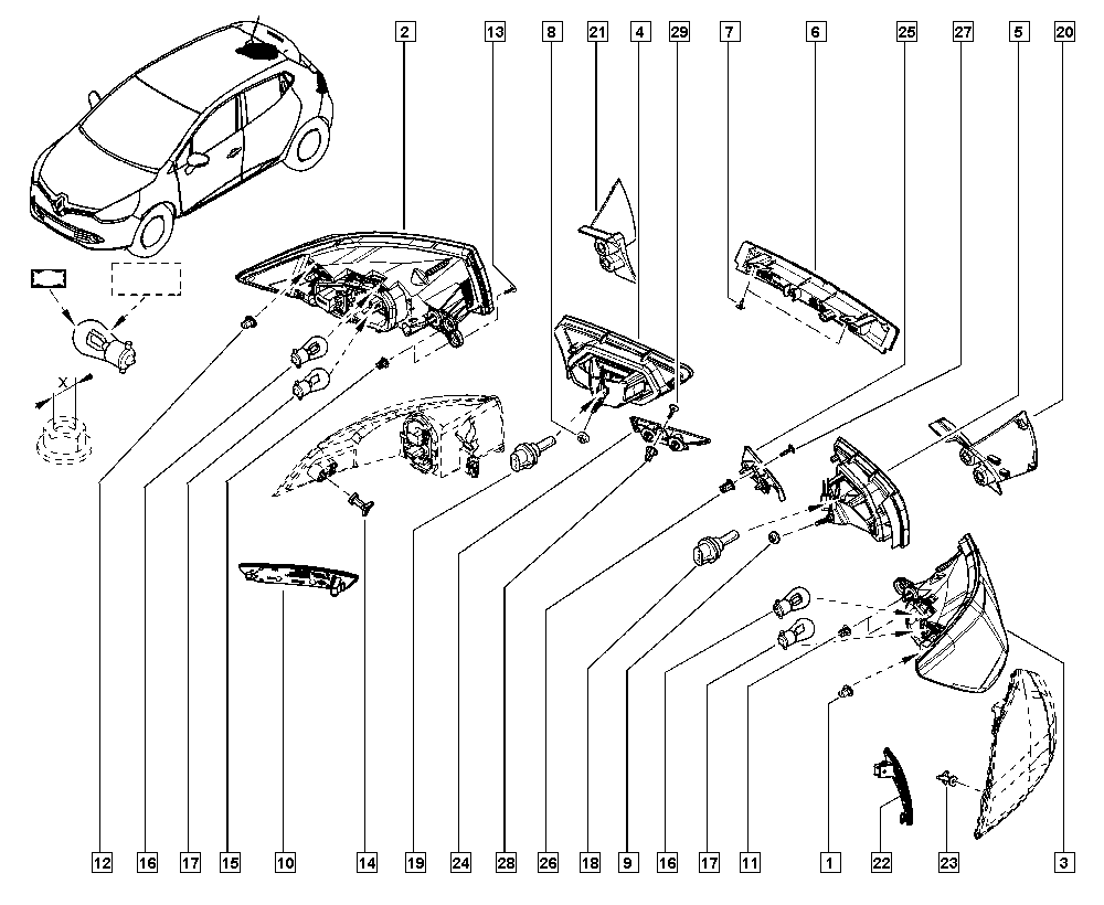 RENAULT 265554091R - Задний фонарь unicars.by