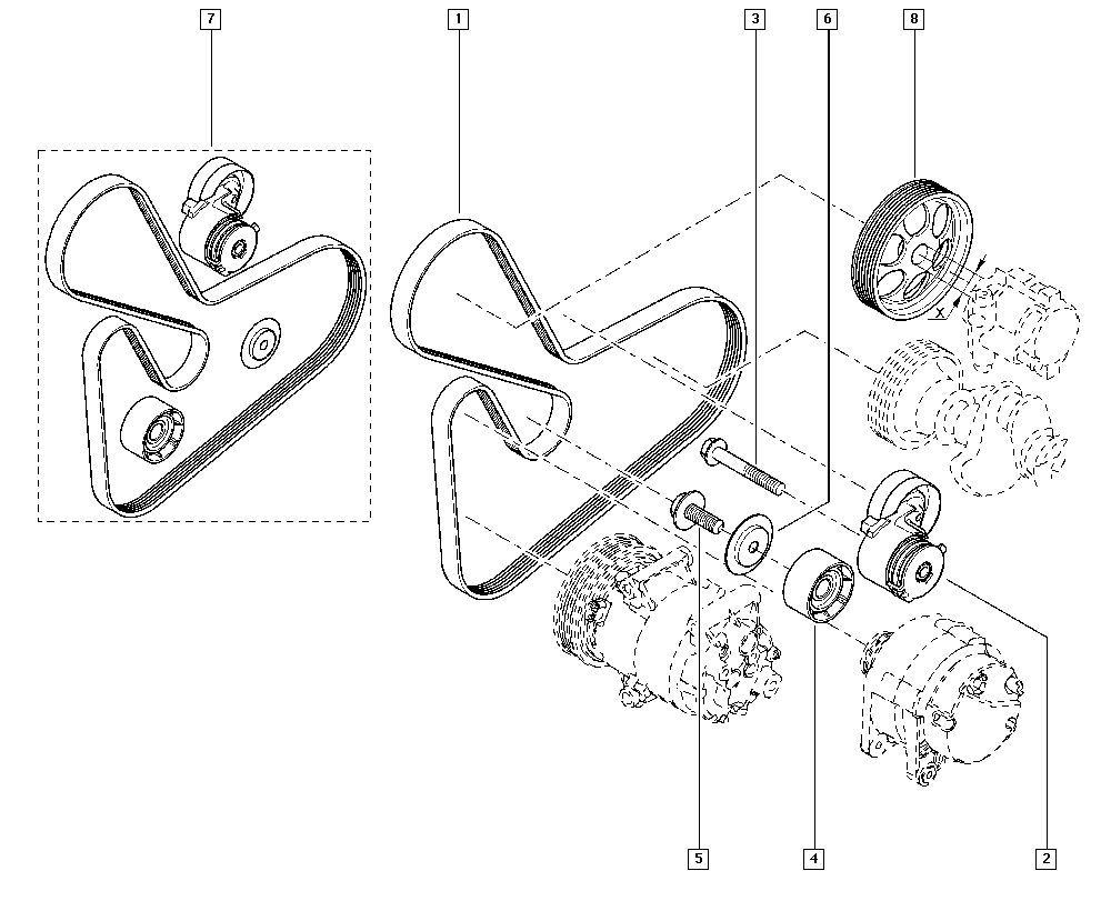 DACIA 11 72 097 32R - КОМПЛЕКТ РЕМНЯ ГЕН unicars.by