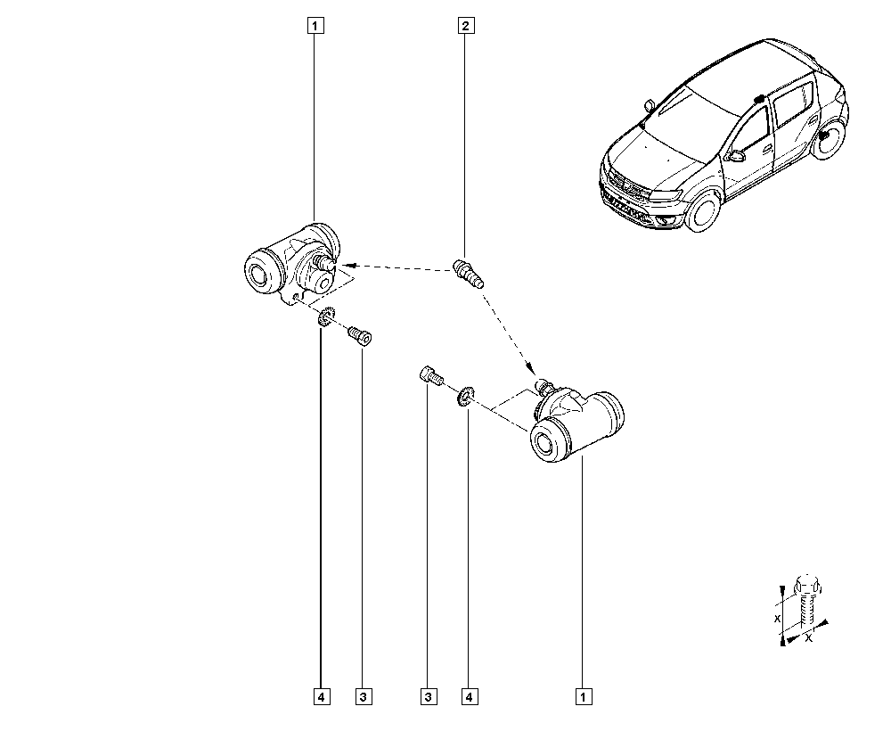 RENAULT 7701047838 - Колесный тормозной цилиндр unicars.by