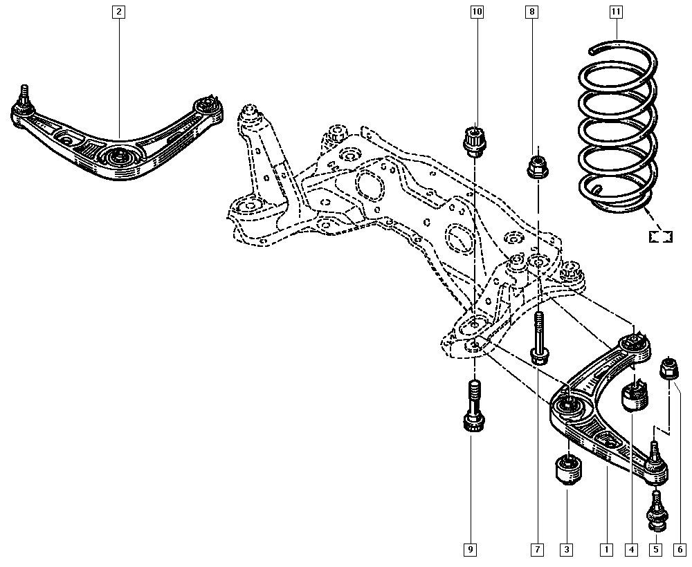 RENAULT 60 25 308 628 - Пружина ходовой части unicars.by