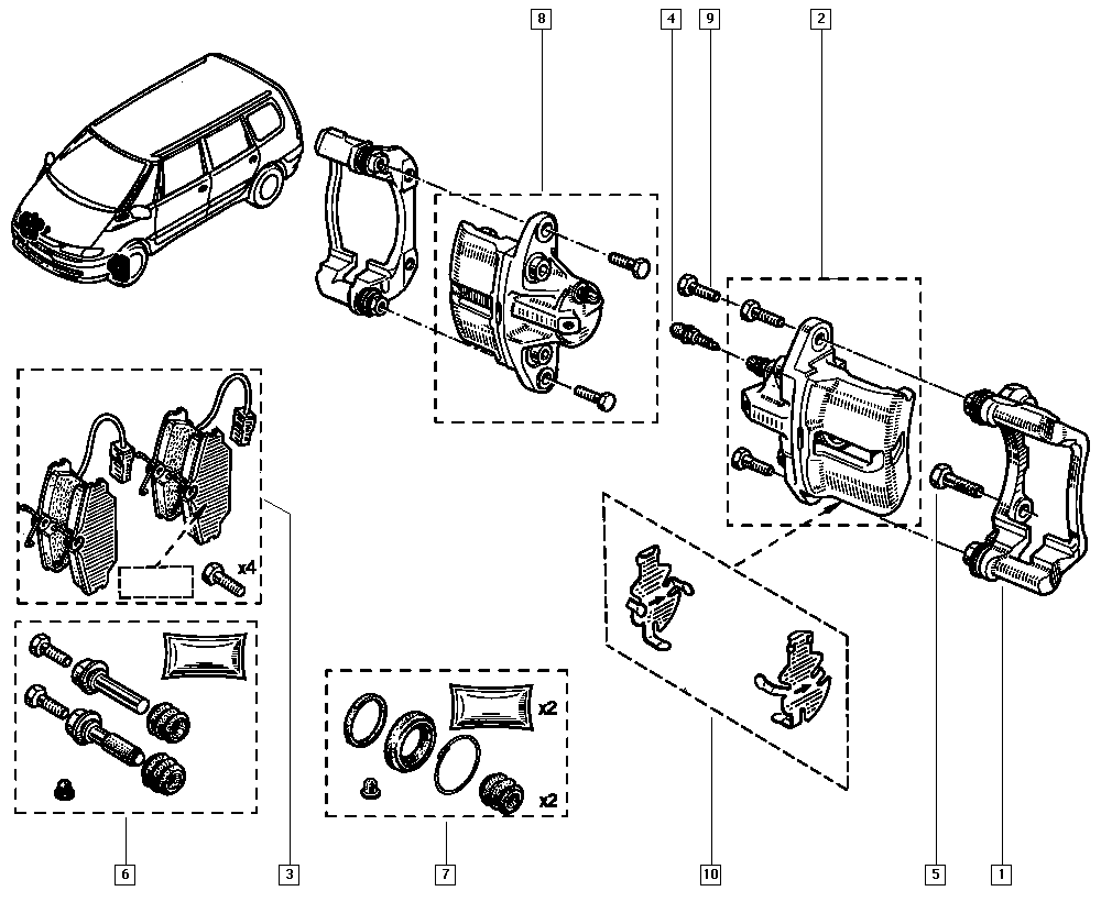 RENAULT TRUCKS 77 01 203 713 - Комплект направляющей гильзы, тормозной поршень unicars.by