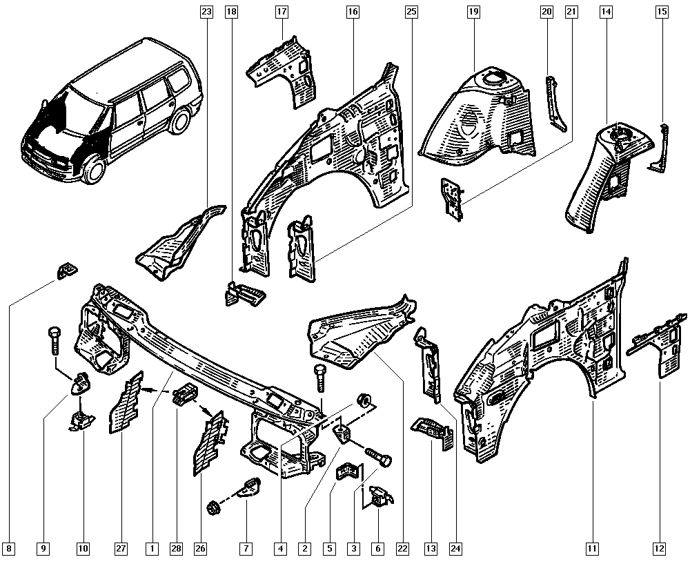 RENAULT 7703044185 - Зажим, клипса, молдинг unicars.by