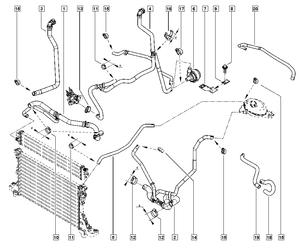 NISSAN 8200285950 - Дополнительный водяной насос unicars.by