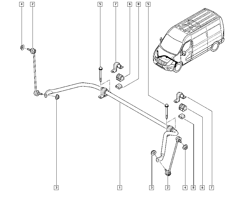 Vauxhall 546180004R - Тяга / стойка, стабилизатор unicars.by