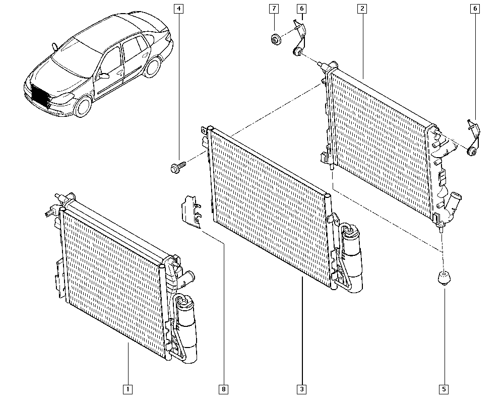 RENAULT 77 00 428 082 - Радиатор, охлаждение двигателя unicars.by