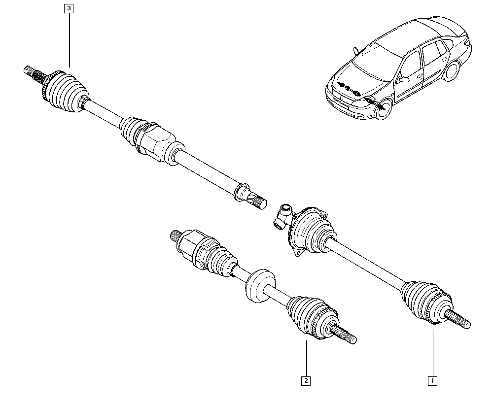 RENAULT 39 10 170 22R - Приводной вал unicars.by