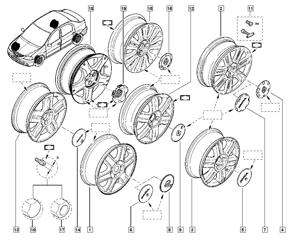 RENAULT 77 03 003 008 - Болт крепления колеса unicars.by