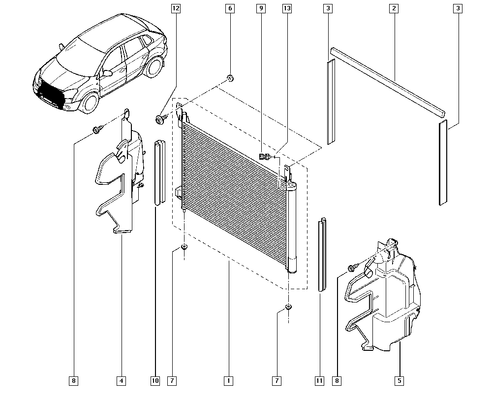 RENAULT 92 10 051 15R - Конденсатор кондиционера unicars.by