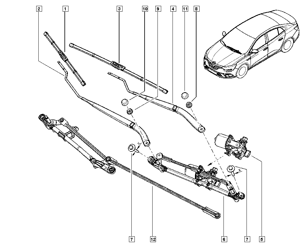 RENAULT 288907739R - Щетка стеклоочистителя unicars.by