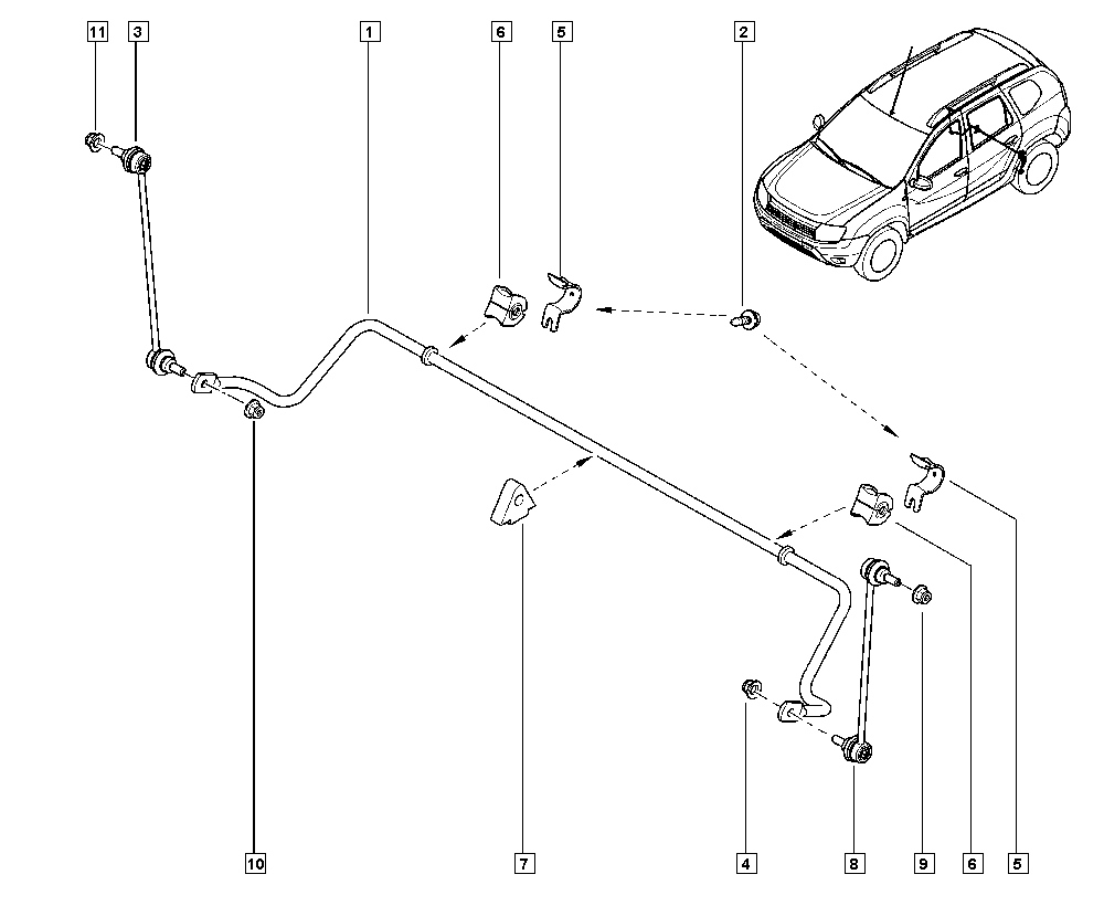 DACIA 55 11 030 22R - Тяга / стойка, стабилизатор unicars.by