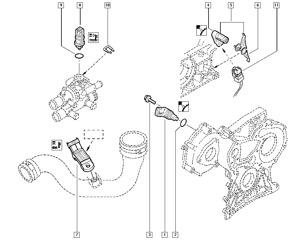 RENAULT 77 00 105 087 - Датчик, температура охлаждающей жидкости unicars.by