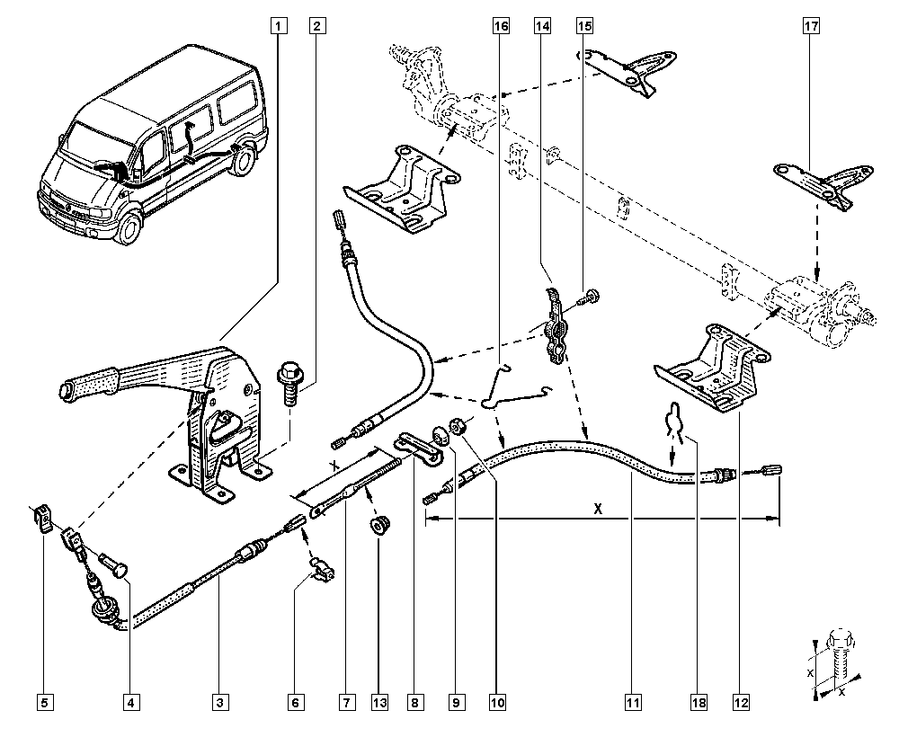 NISSAN 77003-11217 - Тросик, cтояночный тормоз unicars.by