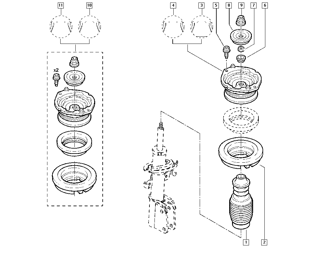 RENAULT 77 01 207 350 - Опора стойки амортизатора, подушка unicars.by