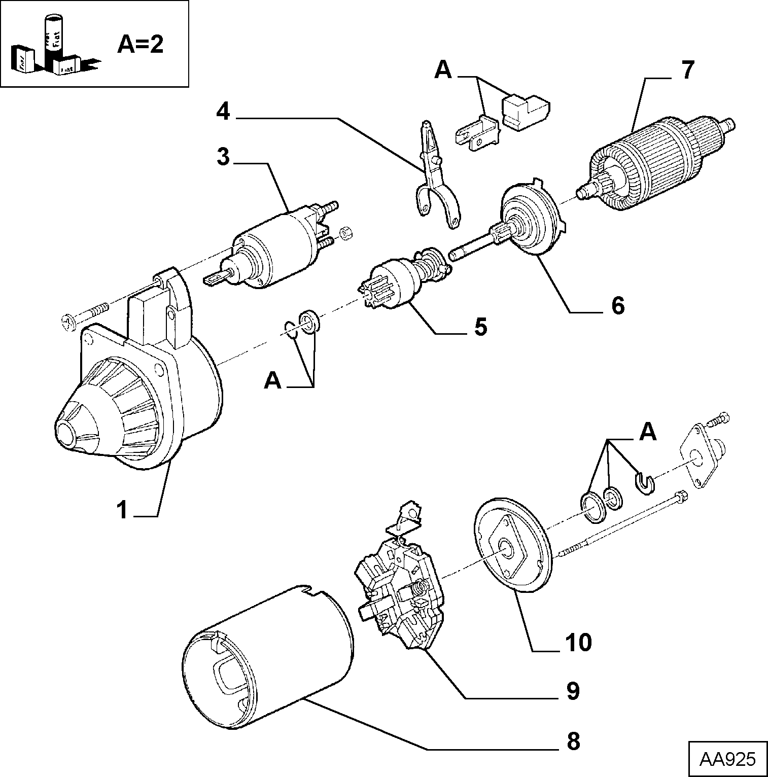 Alfa Romeo 77362580 - Тяговое реле, соленоид, стартер unicars.by